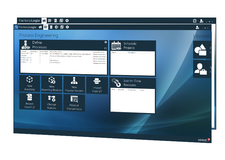 FactoryLogix process engineering menu