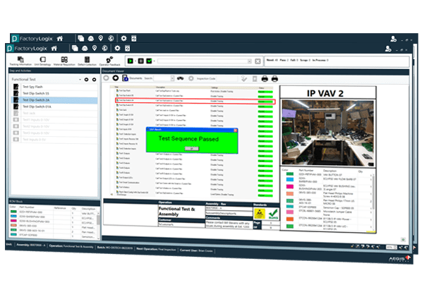 Track & Enforce screen that is part of our manufacturing execution system