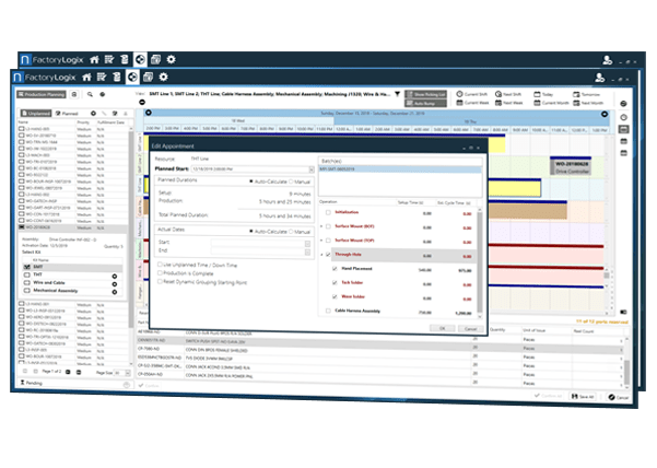 FactoryLogix screen shot displaying rules-based engine