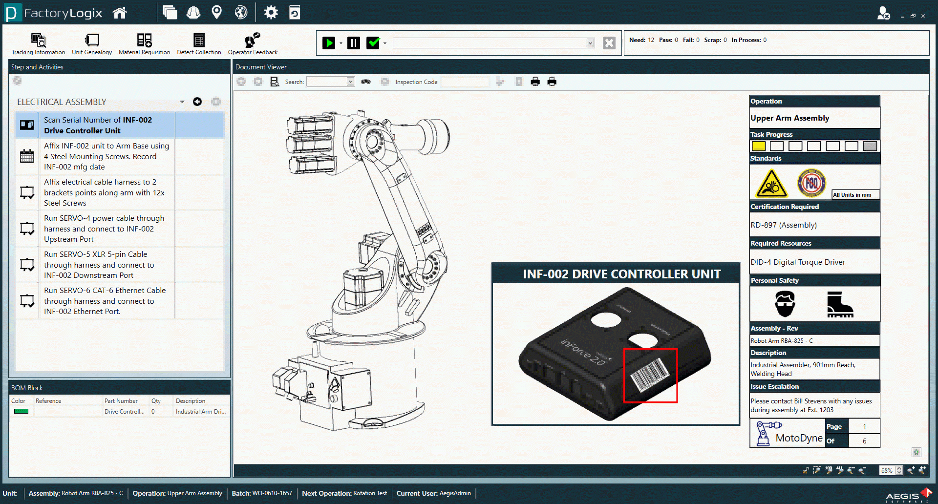 guided work instruction image in our manufacturing execution system