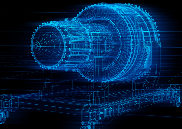 vue 3D d’un moteur de turboréacteur