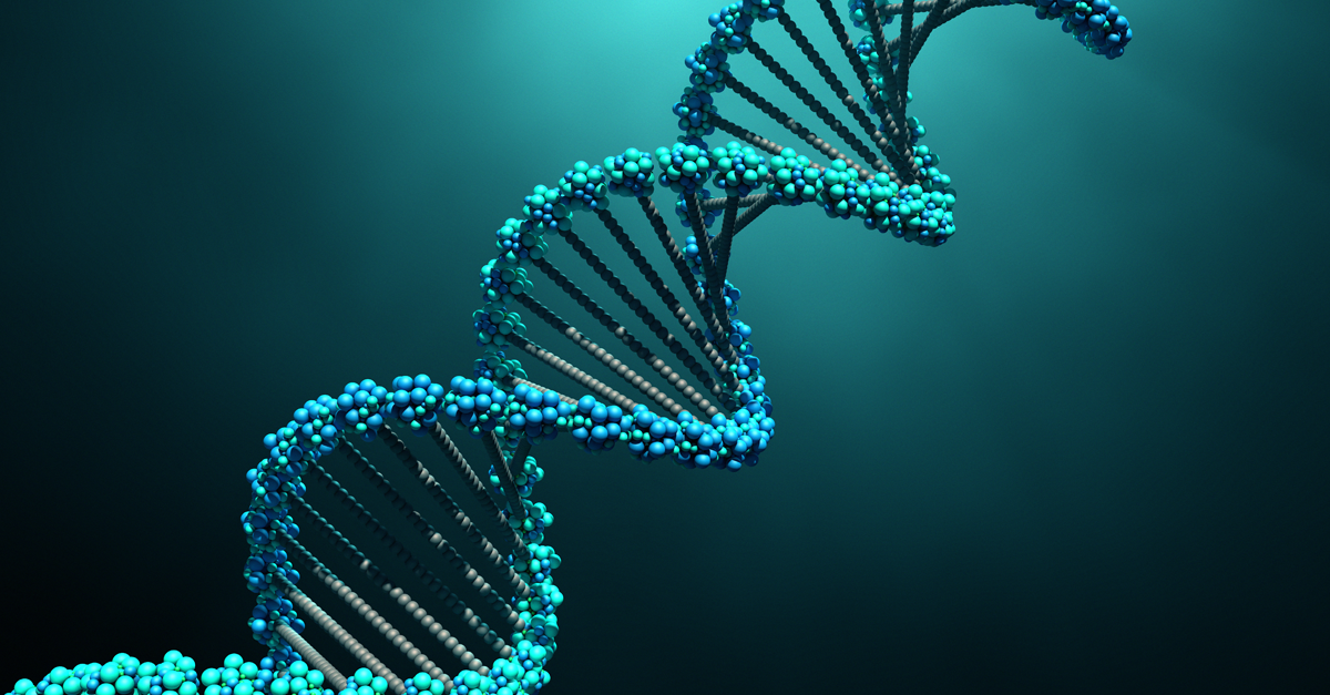 DNA with blue background