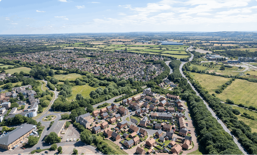 Ariel view of Biscester