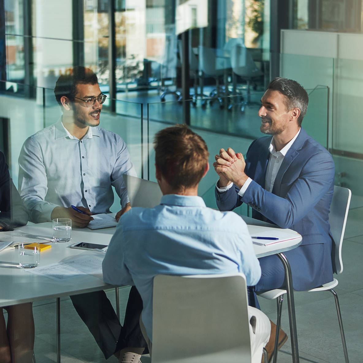 people sitting around table